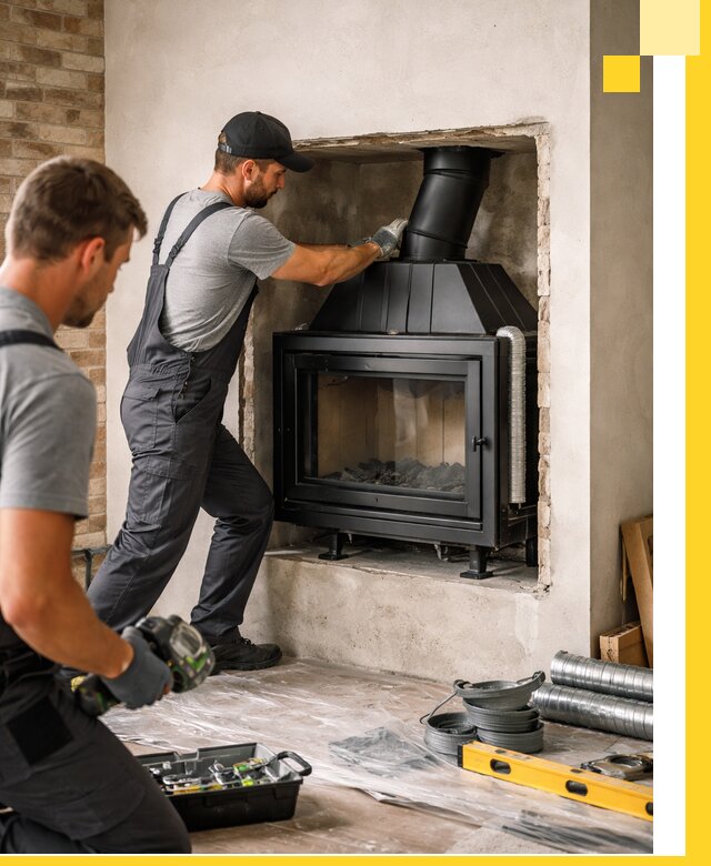 Установка каминных топок в Шебекине: монтаж, подключение