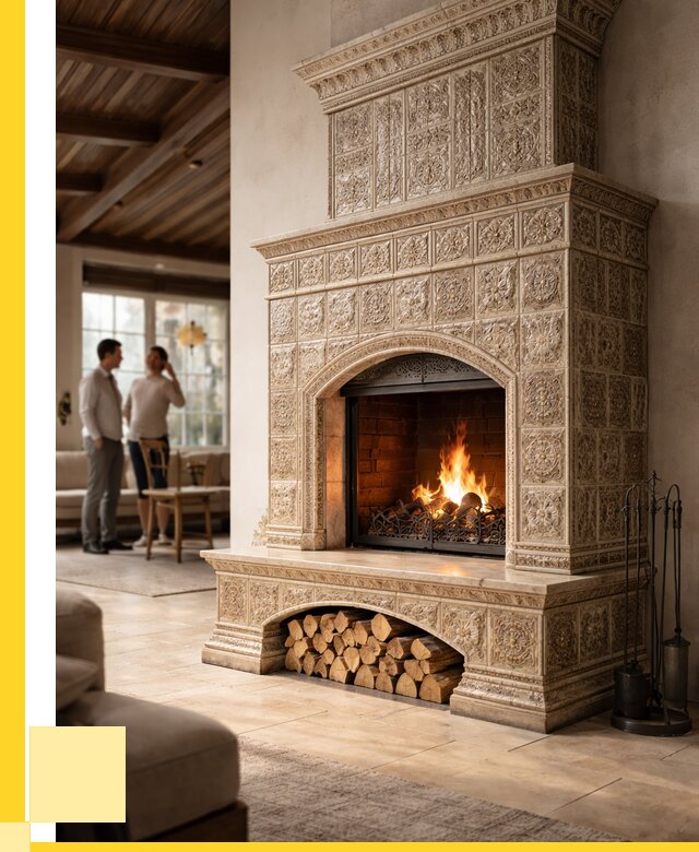 Купить изразцовый камин в Шебекине от 254525 р. | ЭриданШбк