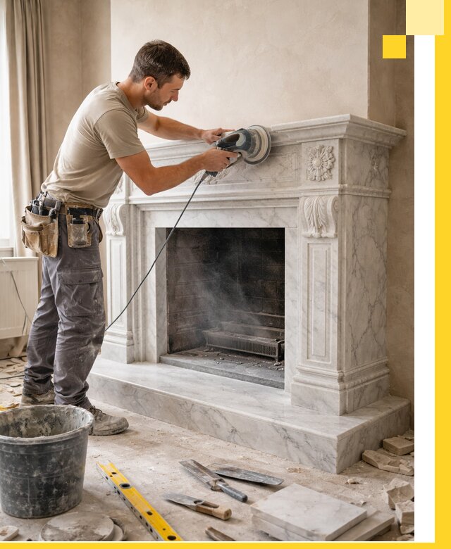 Изготовление и установка мраморных каминов в Шебекине под ключ