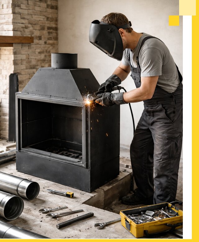 Продажа и установка металлических каминов в Шебекине под ключ