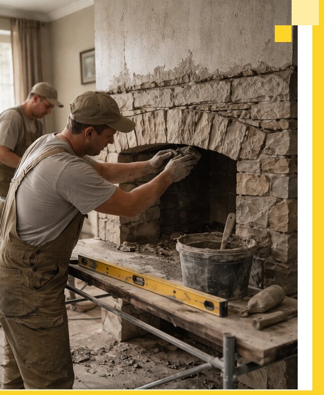 Изготовление каминов под ключ в Шебекине, монтаж и отделка