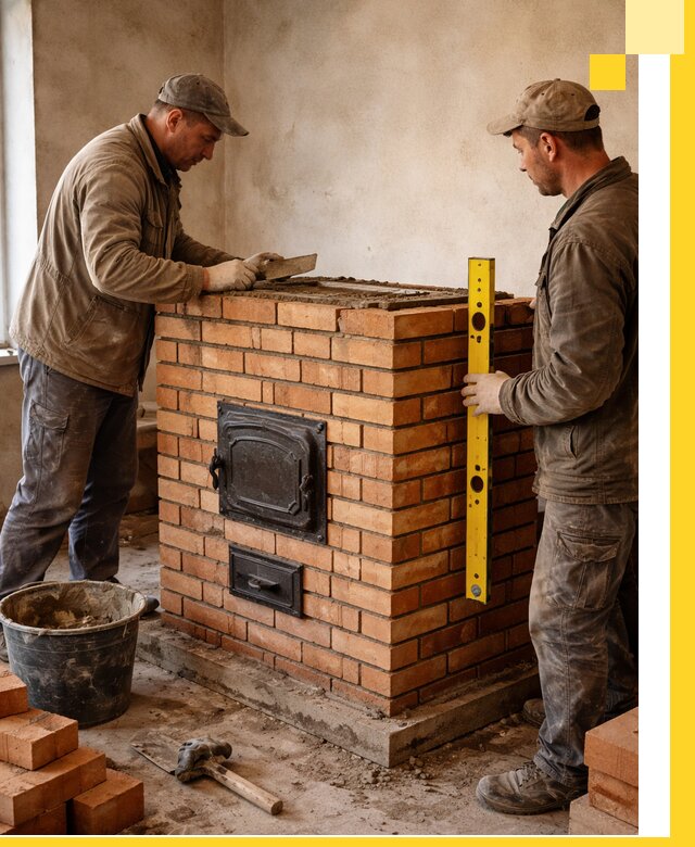 Отопительные печи под ключ в Шебекине, установка и сборка