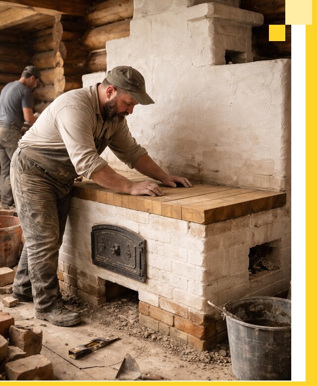 Проектирование и установка русской печи с лежанкой в Шебекине