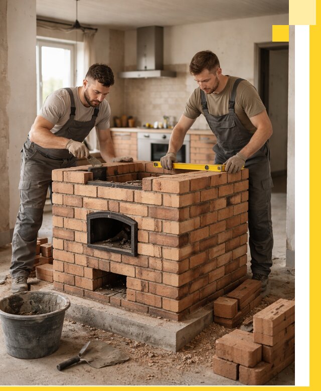 Установка и монтаж печей в частном доме в Шебекине под ключ