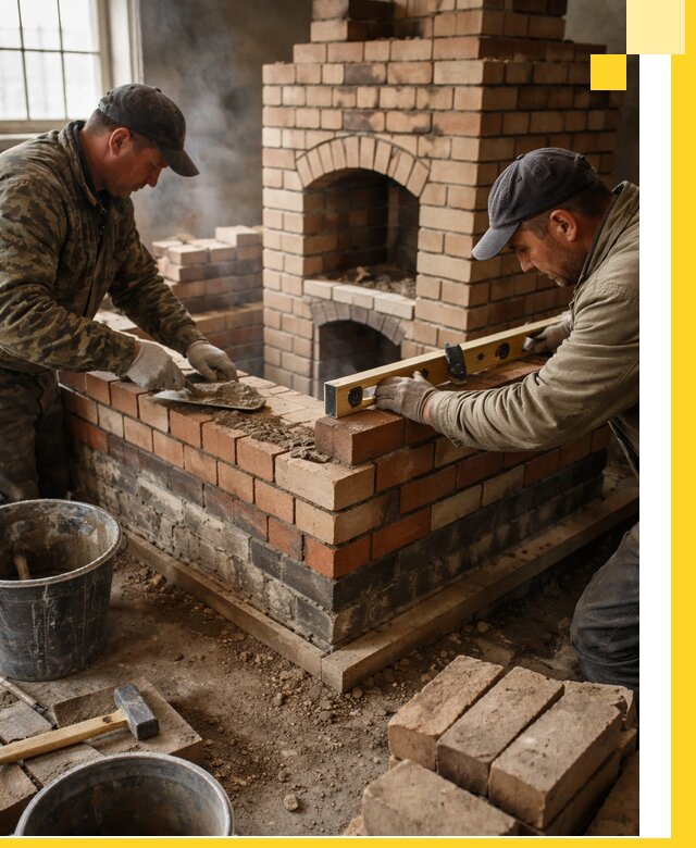 Изготовление и монтаж печей и каминов из кирпича в Шебекине