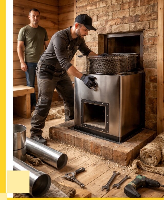 Монтаж банных печей под ключ в Шебекине от 18326 р., ЭриданШбк