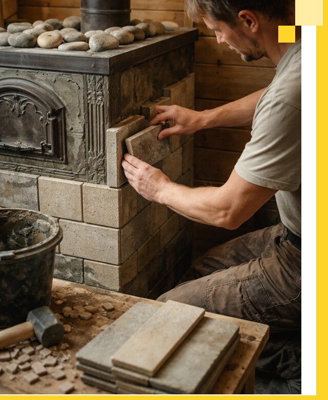 Облицовка банных печей в Шебекине профессиональная отделка