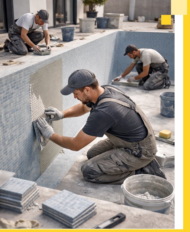 Облицовка бассейнов в Шебекине плитка мозаика гидроизоляция