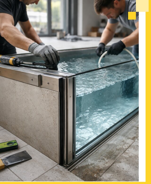 Проектирование и монтаж стеклянных бассейнов в Шебекине