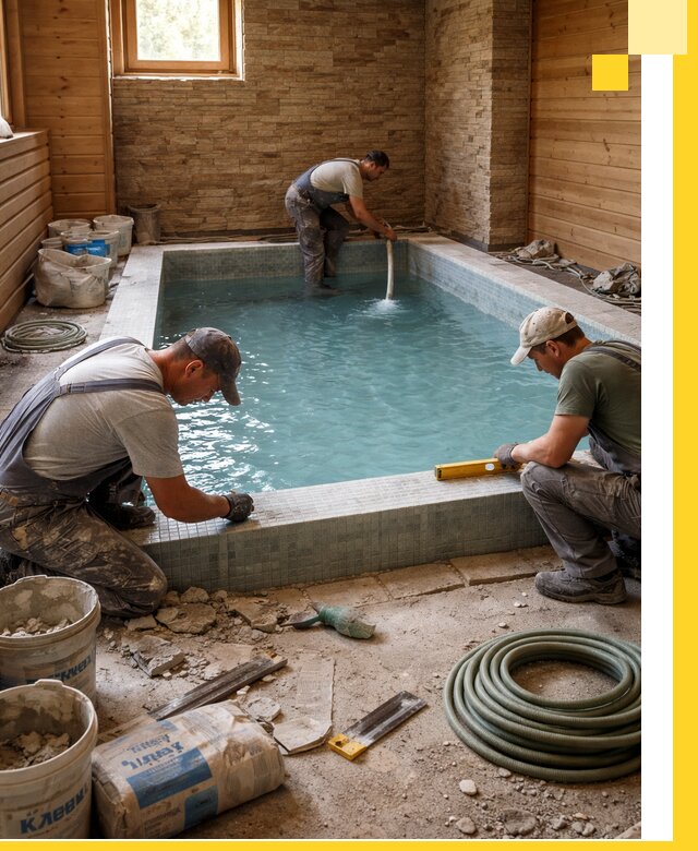 Проектирование и строительство бассейнов для бани в Шебекине