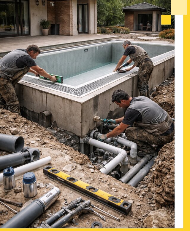 Строительство переливных бассейнов в Шебекине под ключ