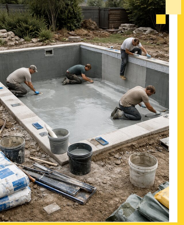 Изготовление и монтаж чаши бассейна под ключ в Шебекине