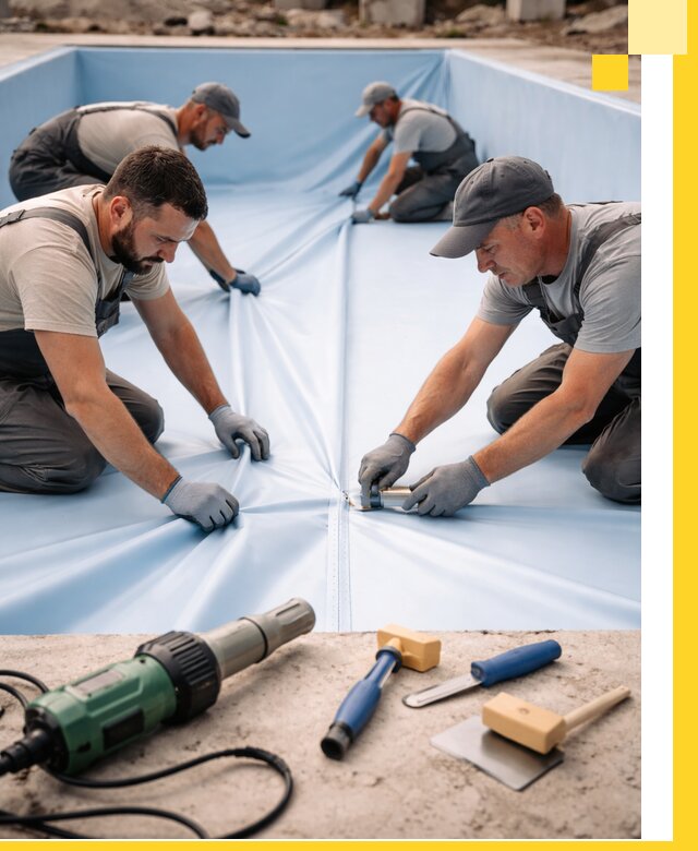 ПВХ пленка для бассейнов с монтажом и гарантией в Шебекине