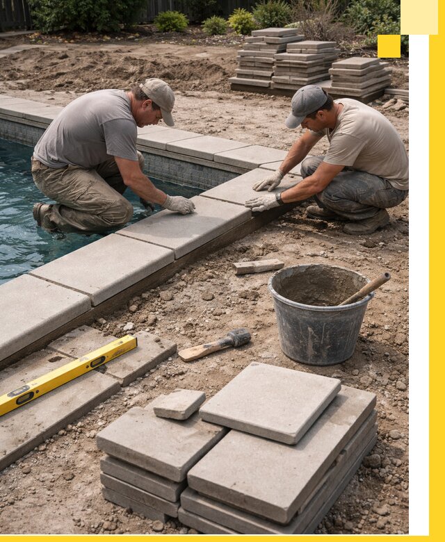 Установка и изготовление копингового камня для бассейнов в Шебекине