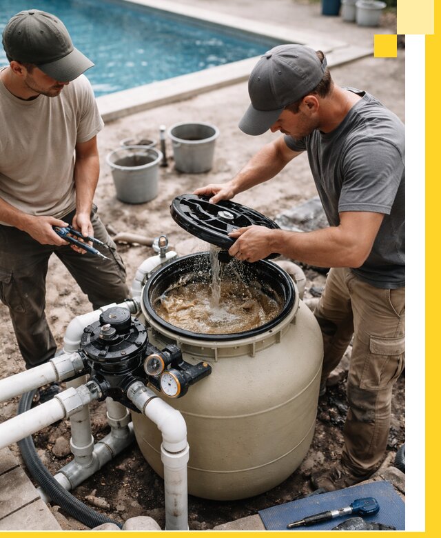 Установка и обслуживание песочных фильтров для бассейнов в Шебекине