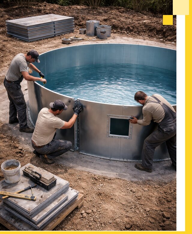 Круглые бассейны под ключ в Шебекине проектирование и монтаж