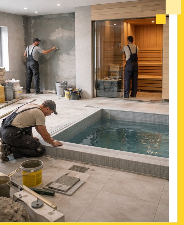 Проектирование и строительство сауны с бассейном в Шебекине