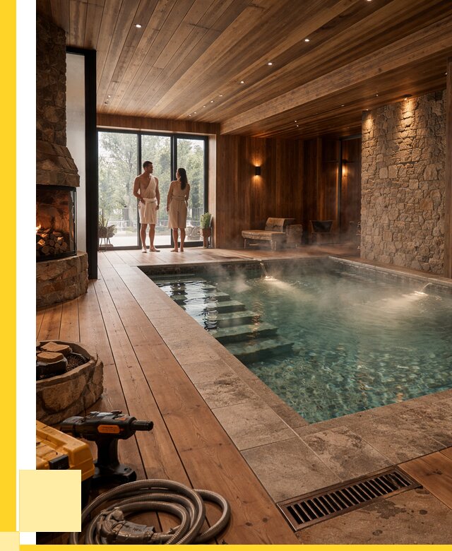 Проекты бань с бассейном под ключ в Шебекине от 76358 р., ЭриданШбк