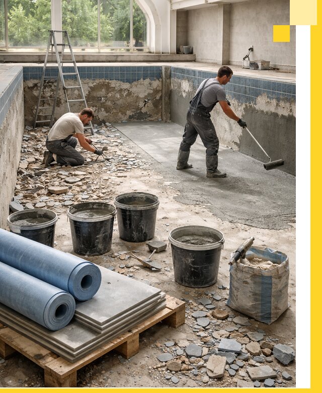 Реконструкция бассейнов в Шебекине: ремонт, гидроизоляция