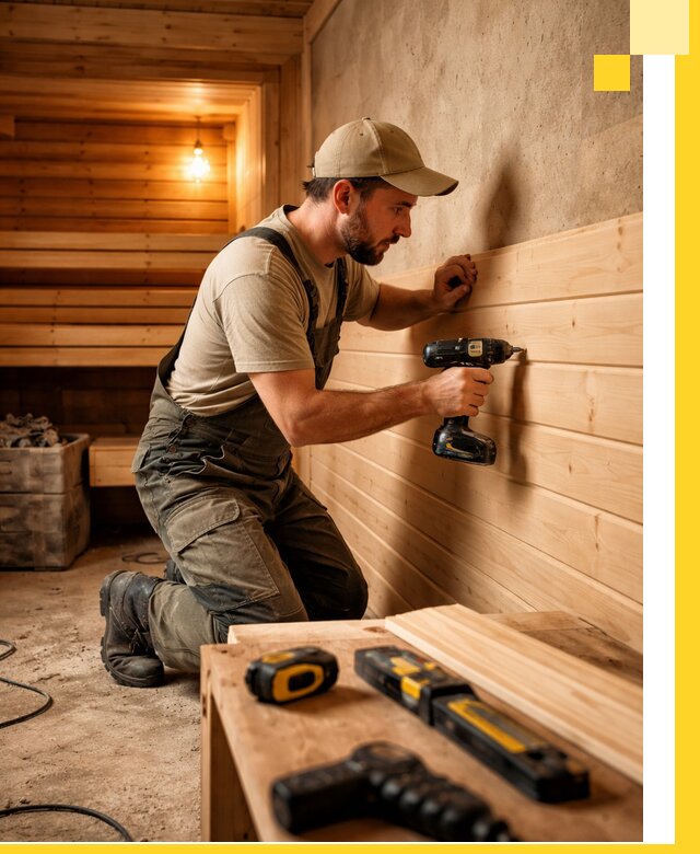 Профессиональная внутренняя отделка бани в Шебекине под ключ