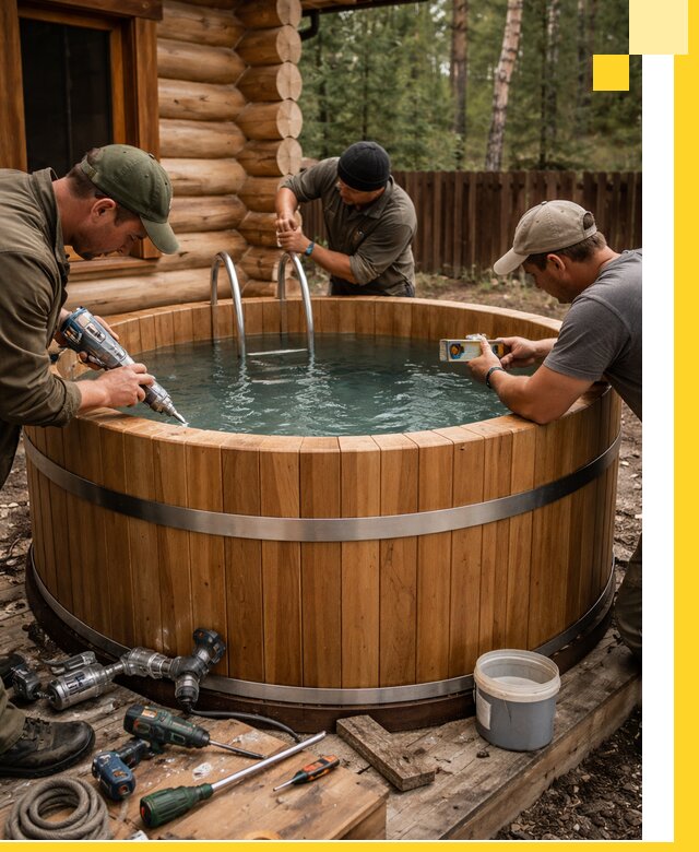 Строительство бань с купелью под ключ и отделкой в Шебекине