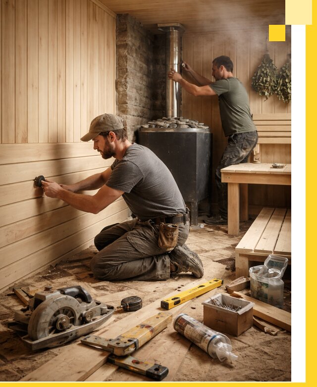 Полное строительство и оснащение парных под ключ в Шебекине