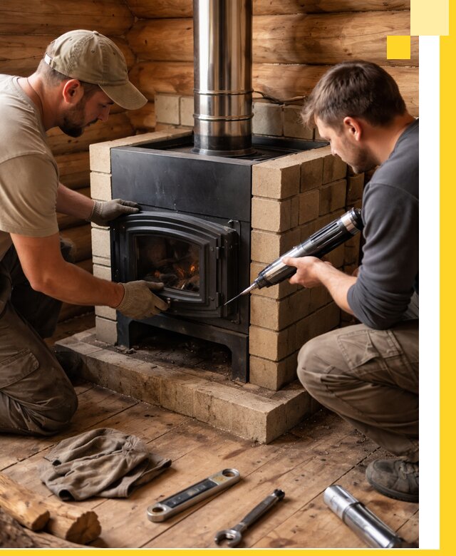 Монтаж и установка печи в бане под ключ с гарантией в Шебекине