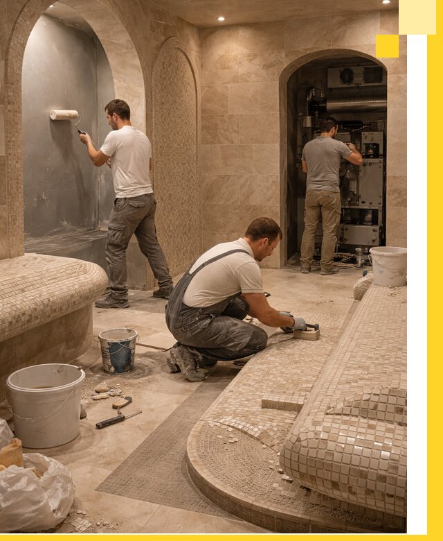 Строительство бани с хамамом и бассейном под ключ в Шебекине