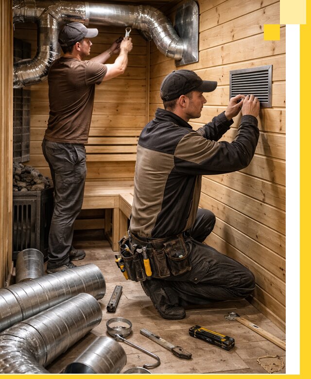 Проектирование и монтаж вентиляции бани в Шебекине под ключ