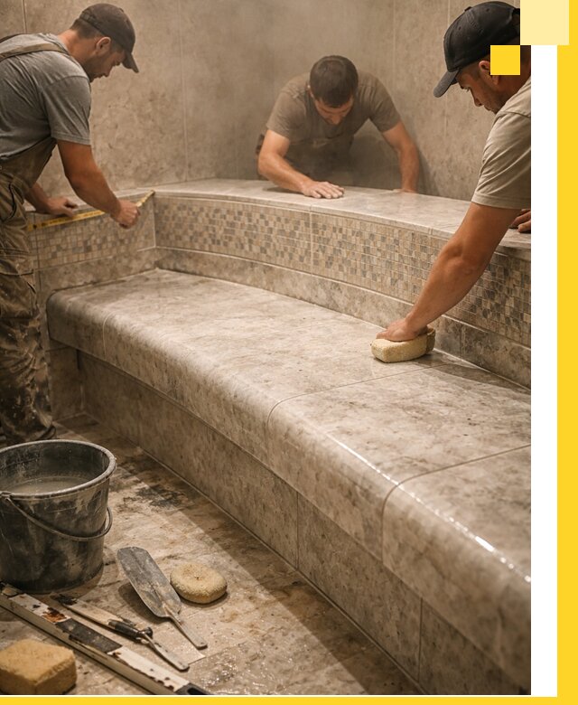 Изготовление и установка сидений для хамама в Шебекине